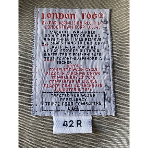 Vintage London Fog Trench Coat Mens 42 R Warm Removable Lining Beige - Picture 7 of 7